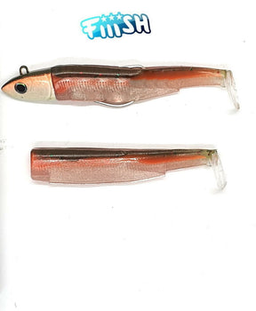 FIIISH BLACK MINNOW COMBO SILICONE ARTIFICIAL FISH No.2 90mm 10gr (PENCIL HEAD HOOK)