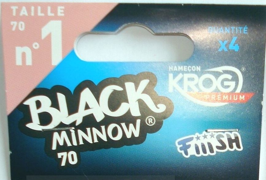FIIISH BLACK MINNOW HOOKS (SET OF 4 - No.6 SET OF 2) - No1.-70mm