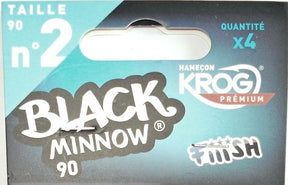 FIIISH BLACK MINNOW HOOKS (SET OF 4 - No.6 SET OF 2) - No2.-90mm