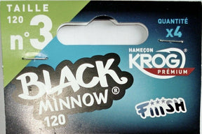 FIIISH BLACK MINNOW HOOKS (SET OF 4 - No.6 SET OF 2) - No3.-120mm
