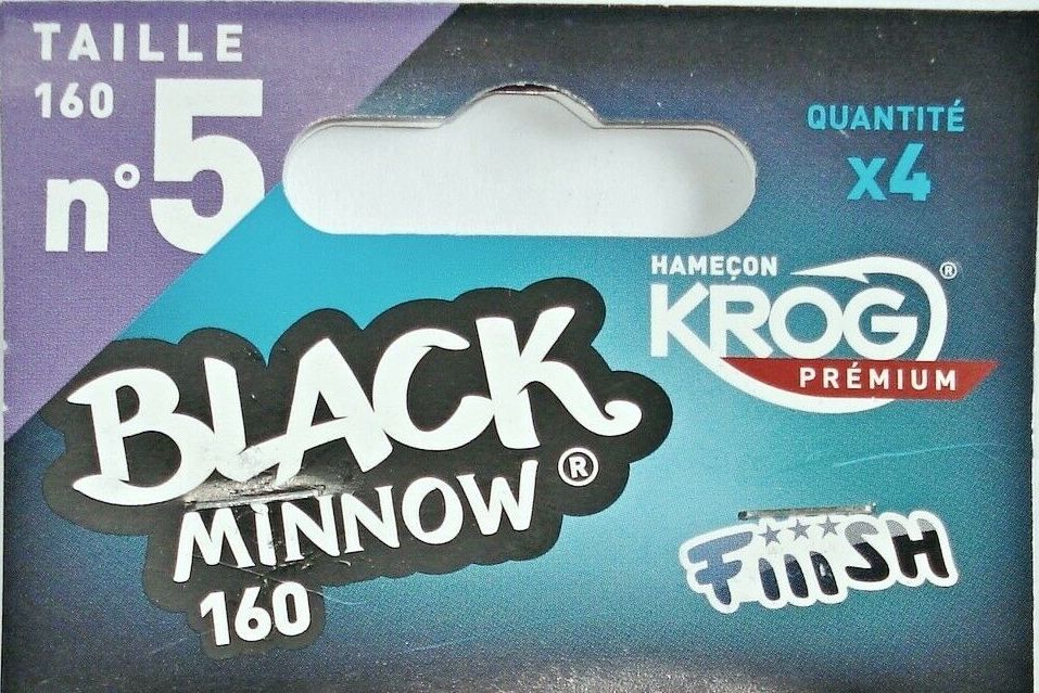 FIIISH BLACK MINNOW HOOKS (SET OF 4 - No.6 SET OF 2) - No5.-160mm