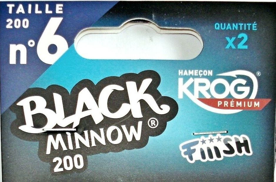 FIIISH BLACK MINNOW HOOKS (SET OF 4 - No.6 SET OF 2) - No6.-200mm