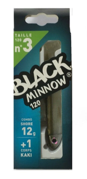 FIIISH BLACK MINNOW COMBO SILICONE ARTIFICIAL FISH No.3 120mm 12gr (PENCIL HEAD HOOK)